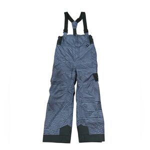 Kids Size 8 Obermeyer Snow Pant Ski Bibs Overalls Snowpants Gray Black